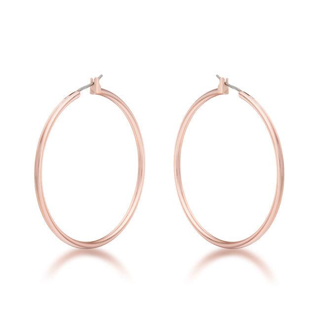 45mm Rose Gold Plated Hoop Earrings - Flyclothing LLC