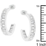 Studded Cubic Zirconia Hooplet Earrings - Flyclothing LLC