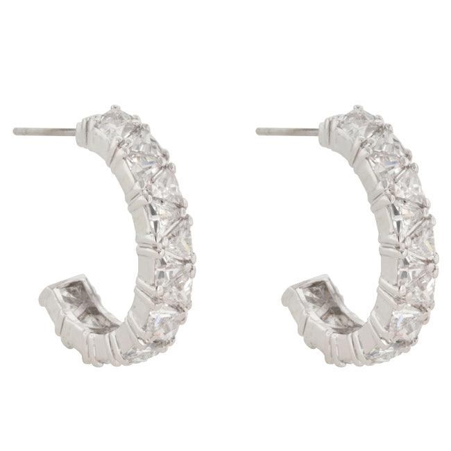 Trillion Cut Cubic Zirconia Hoop Earrings - Flyclothing LLC