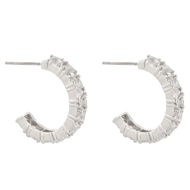 Trillion Cut Cubic Zirconia Hoop Earrings - Flyclothing LLC