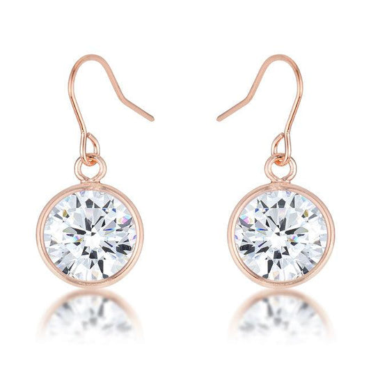 5.5 Ct Rose Gold CZ Drop Earrings - Flyclothing LLC