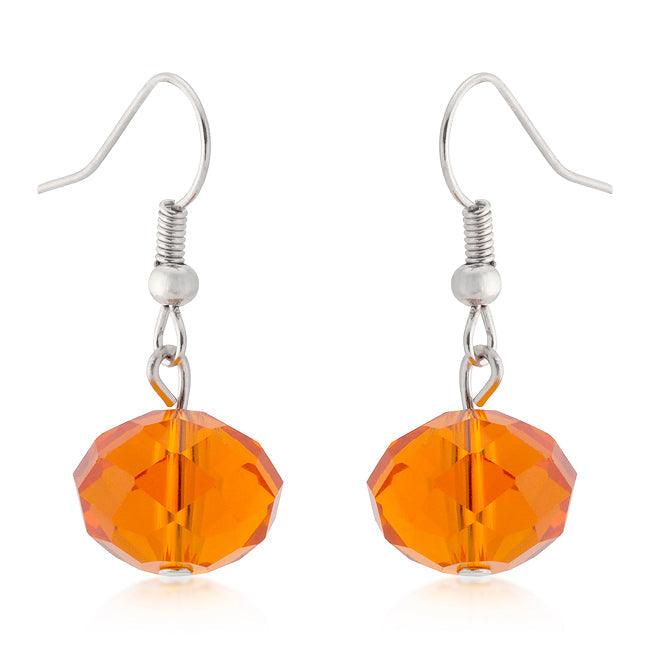 Orange Faceted Bead Earrings - Flyclothing LLC