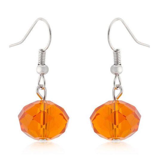 Orange Faceted Bead Earrings - Flyclothing LLC