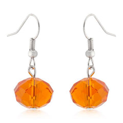 Orange Faceted Bead Earrings - Flyclothing LLC