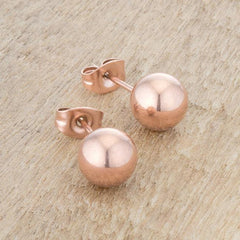 Julia Rose Gold Sphere Stud Earrings - JGI