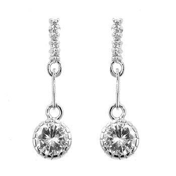 Simple Cubic Zirconia Drop Earrings - Flyclothing LLC