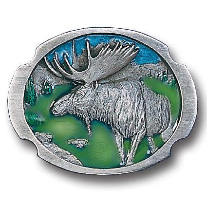 Moose Antiqued Belt Buckle - Flyclothing LLC
