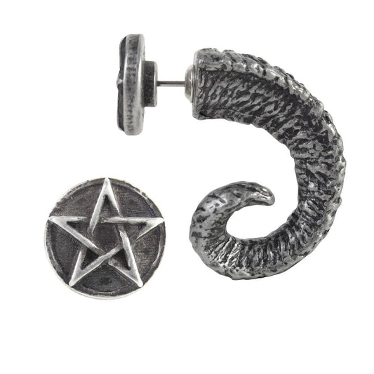 Alchemy Gothic Magic Ram's Horn Earring - Alchemy Gothic