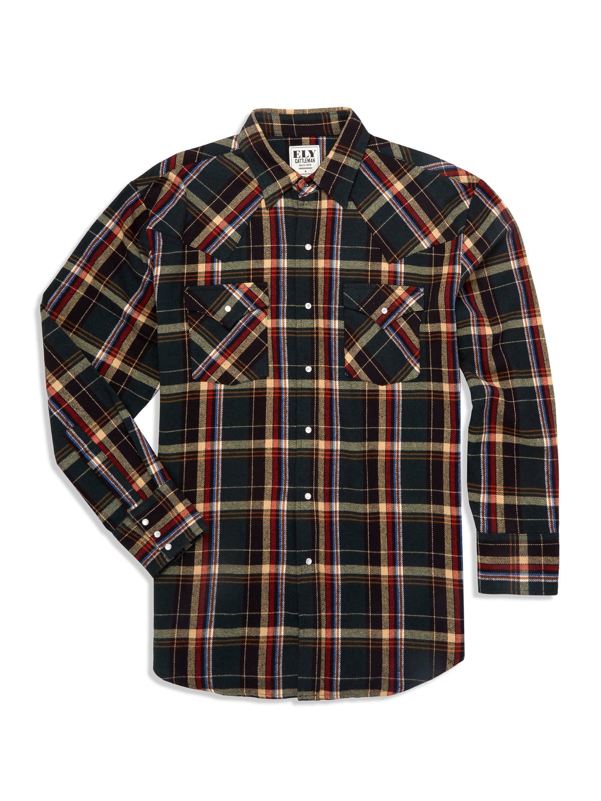 Ely Cattleman Men's Ely Cattleman Long Sleeve Brawny Flannel Western Snap Shirt