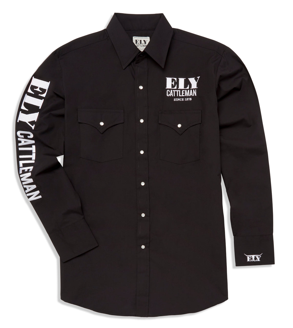 Men's Ely Cattleman Long Sleeve Western Snap Rodeo Shirt - Flyclothing LLC