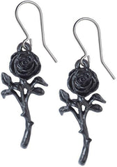 Alchemy Gothic The Romance of the Black Rose Earrings - Alchemy Gothic