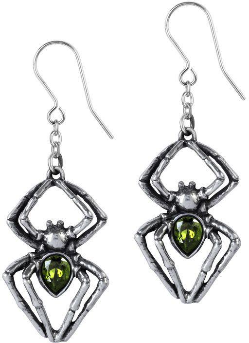 Alchemy Gothic Emerald Venom Earrings - Alchemy Gothic