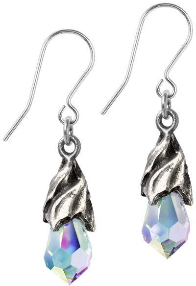 Alchemy Gothic Empyrean Tear Earrings (Crystal) - Flyclothing LLC