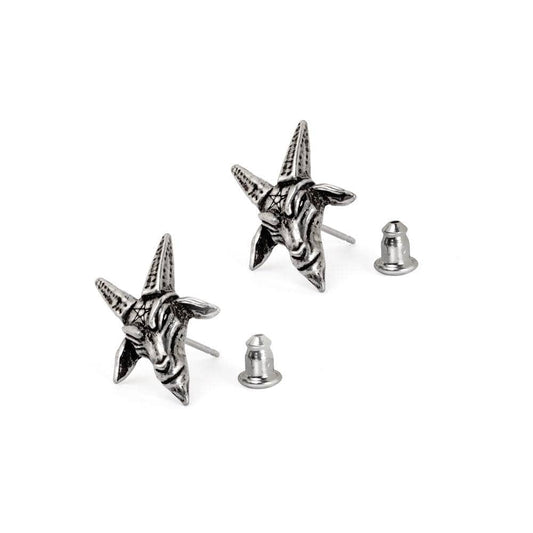 Alchemy Gothic Baphomet Studs - Alchemy Gothic