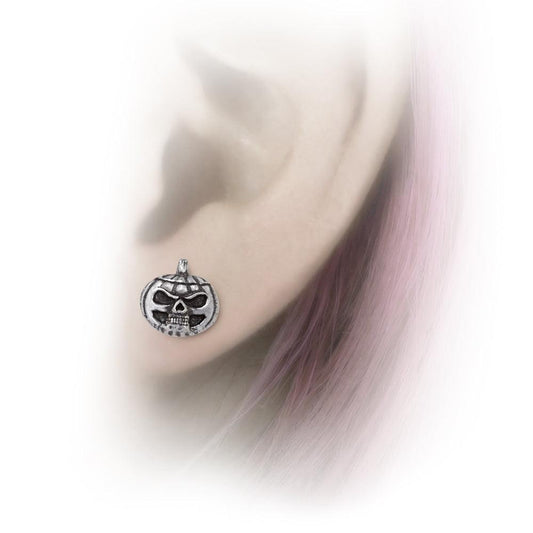 Alchemy Gothic Pumpkin Skull Studs - Alchemy Gothic