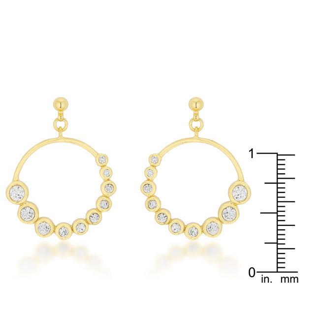 Golden Graduated Cubic Zirconia Circle Earrings - Flyclothing LLC