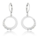 Graduated Cubic Zirconia Circle Earrings - Flyclothing LLC