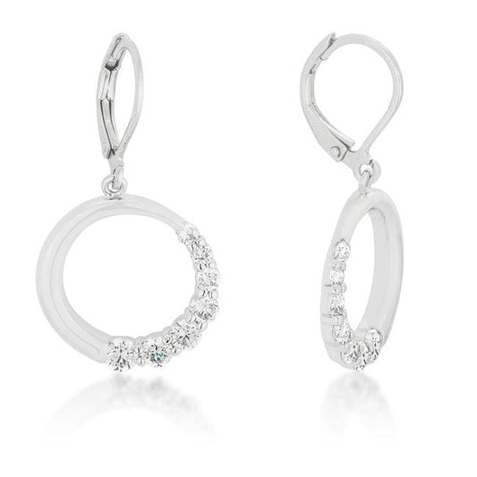 Graduated Cubic Zirconia Circle Earrings - Flyclothing LLC