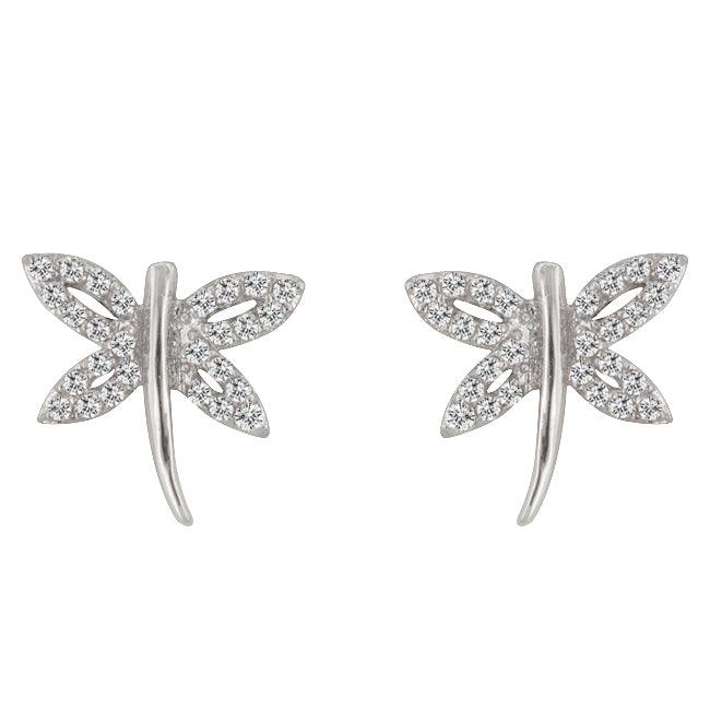 Cubic Zirconia Dragonfly Earrings - Flyclothing LLC