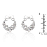 Holiday Wreath Clear Crystal Earrings - Flyclothing LLC