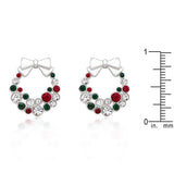 Holiday Wreath Colored Crystal Earrings - Flyclothing LLC