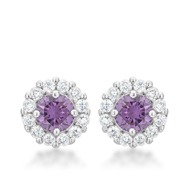 Bella Bridal Earrings in Purple - Flyclothing LLC