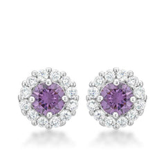 Bella Bridal Earrings in Purple - JGI