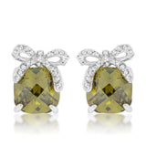 Olivine Drop Earrings with Bow - Flyclothing LLC