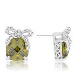 Olivine Drop Earrings with Bow - Flyclothing LLC