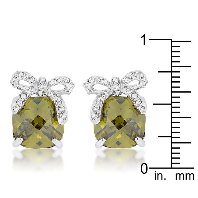 Olivine Drop Earrings with Bow - Flyclothing LLC