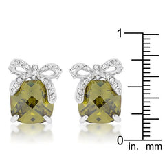 Olivine Drop Earrings with Bow - Flyclothing LLC