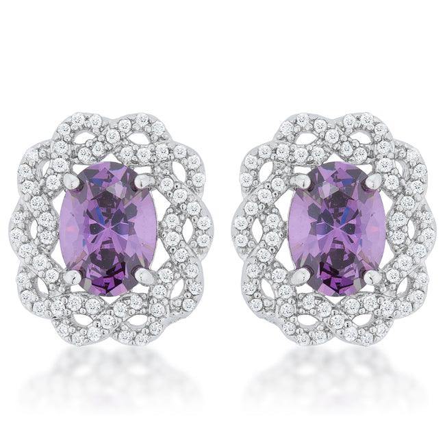 Amethyst Oval Stud Earrings - JGI