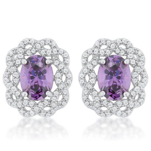 Amethyst Oval Stud Earrings - JGI