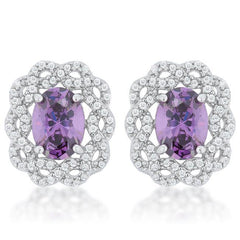 Amethyst Oval Stud Earrings - JGI