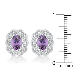 Amethyst Oval Stud Earrings - JGI