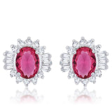 Chrisalee 3.3ct Ruby CZ Rhodium Classic Stud Earrings - Flyclothing LLC