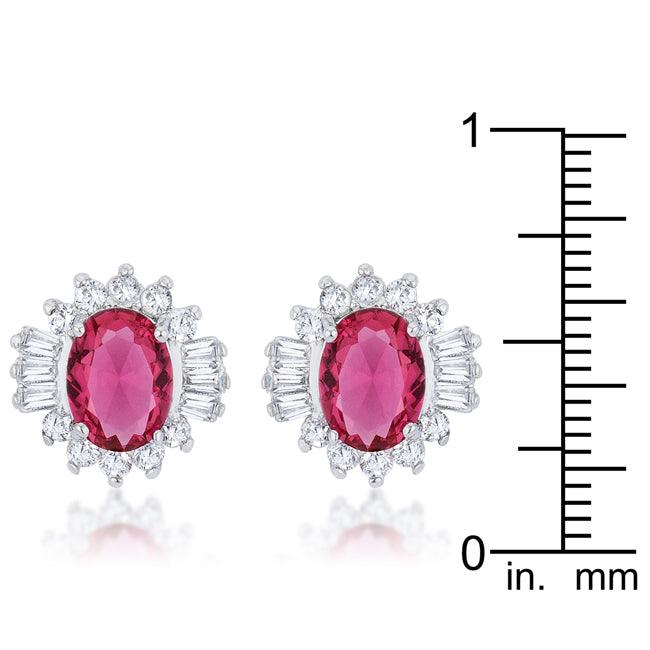 Chrisalee 3.3ct Ruby CZ Rhodium Classic Stud Earrings - Flyclothing LLC