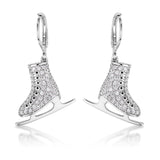 Delicate .85Ct Rhodium Plated Ice Skate Earrings - Flyclothing LLC