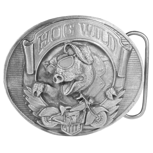 Hog Wild Antiqued Belt Buckle - Flyclothing LLC