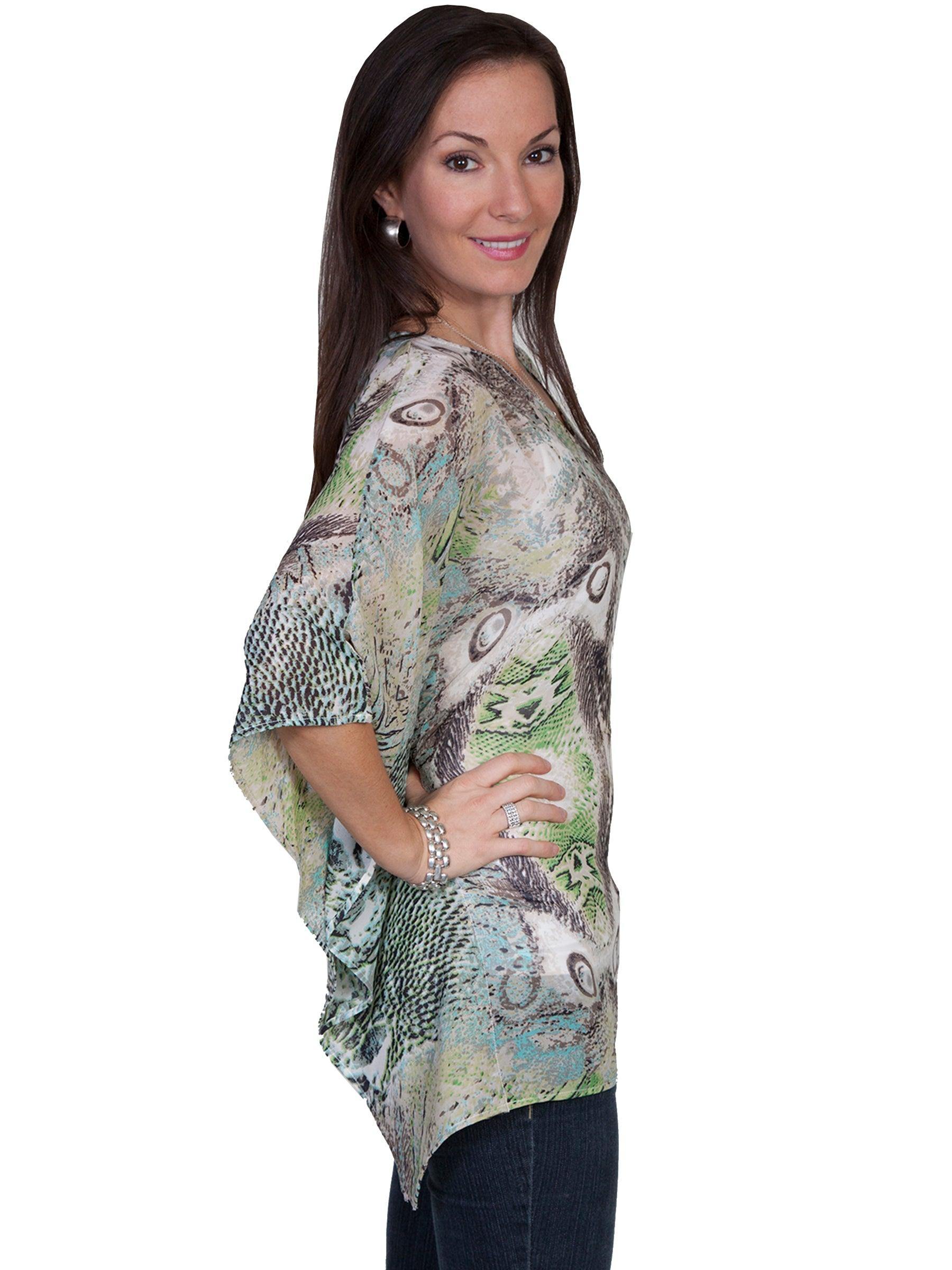 Scully MULTI PRINTED KAFTAN BLOUSE - Flyclothing LLC