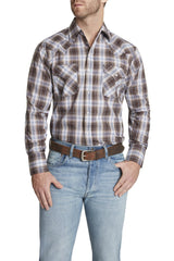 Ely Cattleman Brown Plaid Long Sleeve Western Shirt - Flyclothing LLC