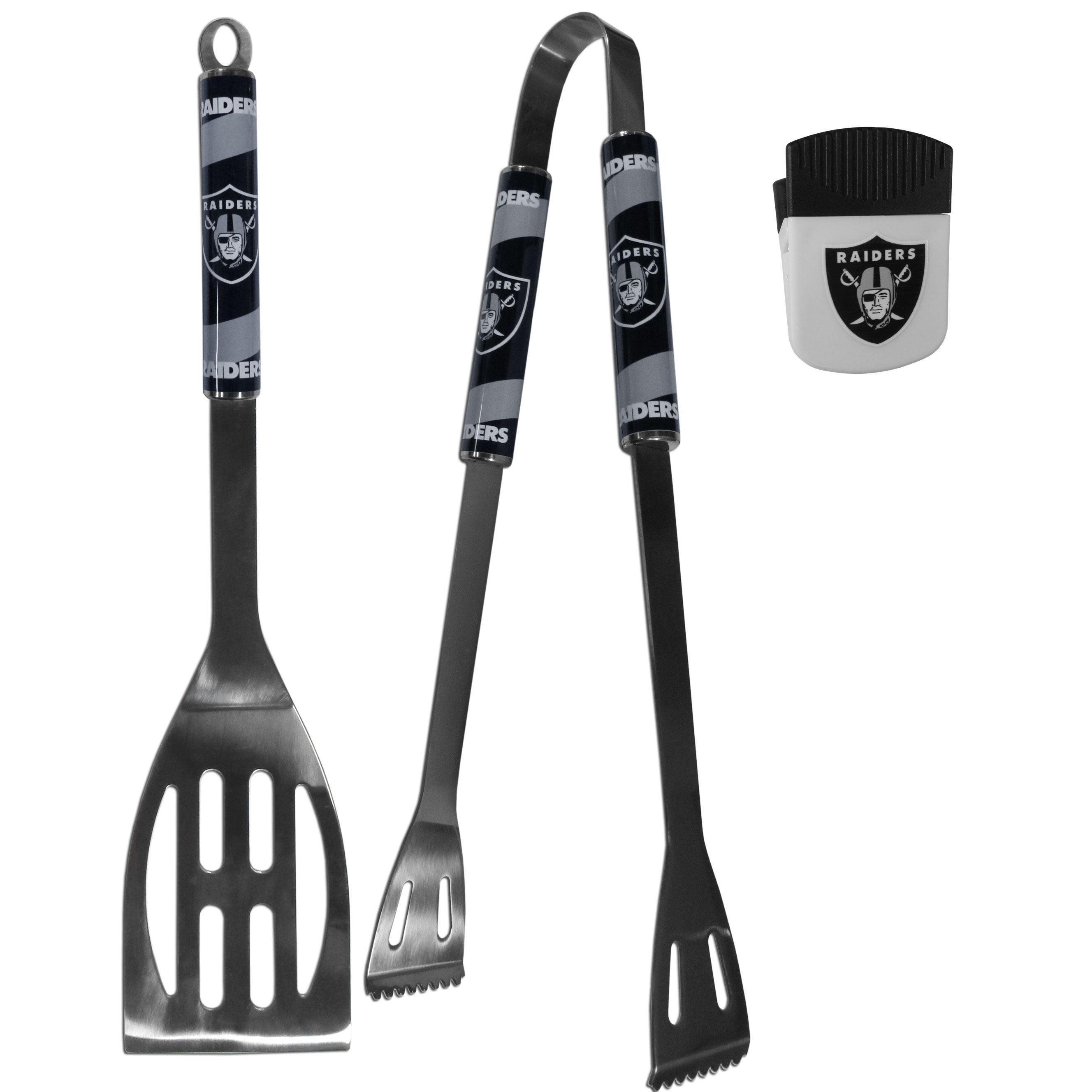 Oakland Raiders 2 pc BBQ Set and Chip Clip - Flyclothing LLC