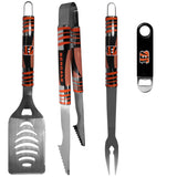 Cincinnati Bengals 3 pc BBQ Set and Bottle Opener - Flyclothing LLC