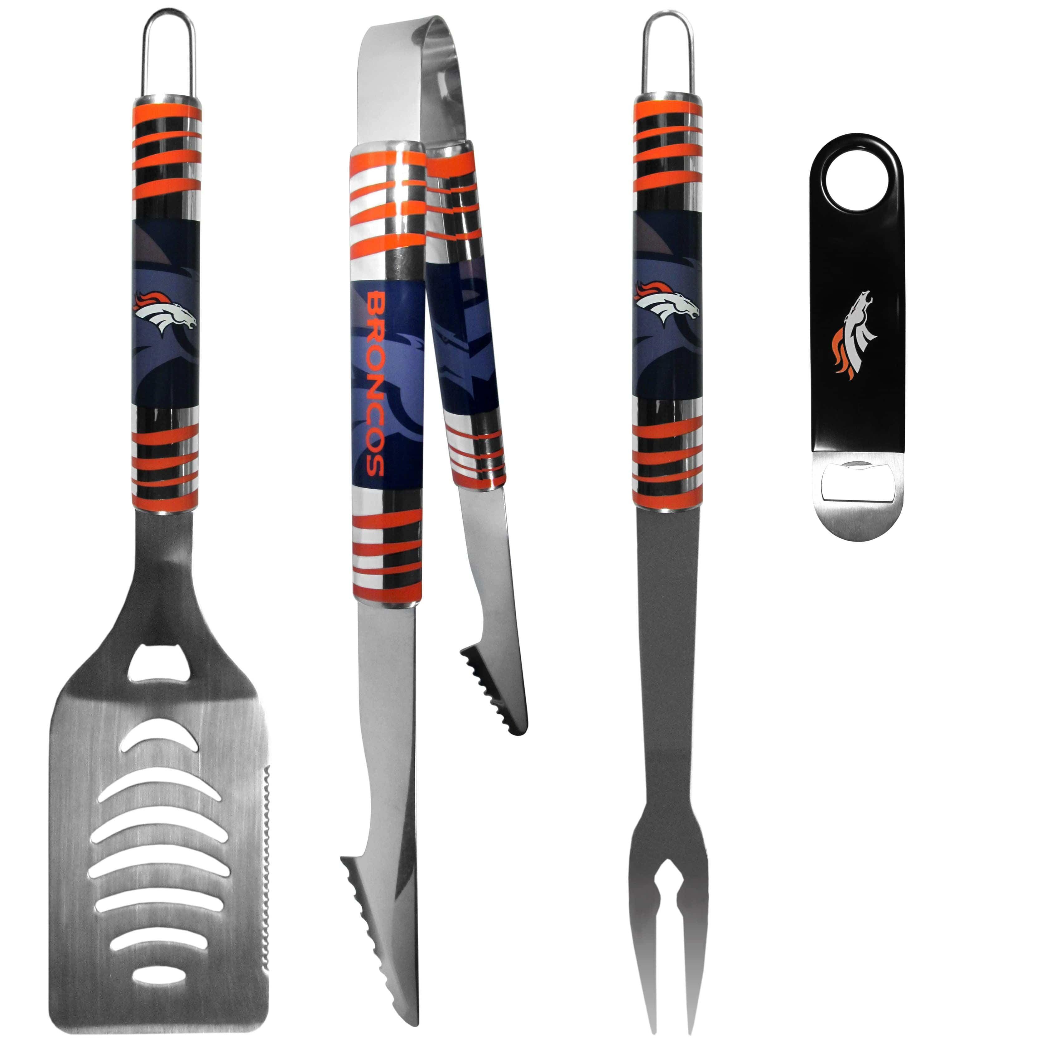 Denver Broncos 3 pc BBQ Set and Bottle Opener - Siskiyou Buckle