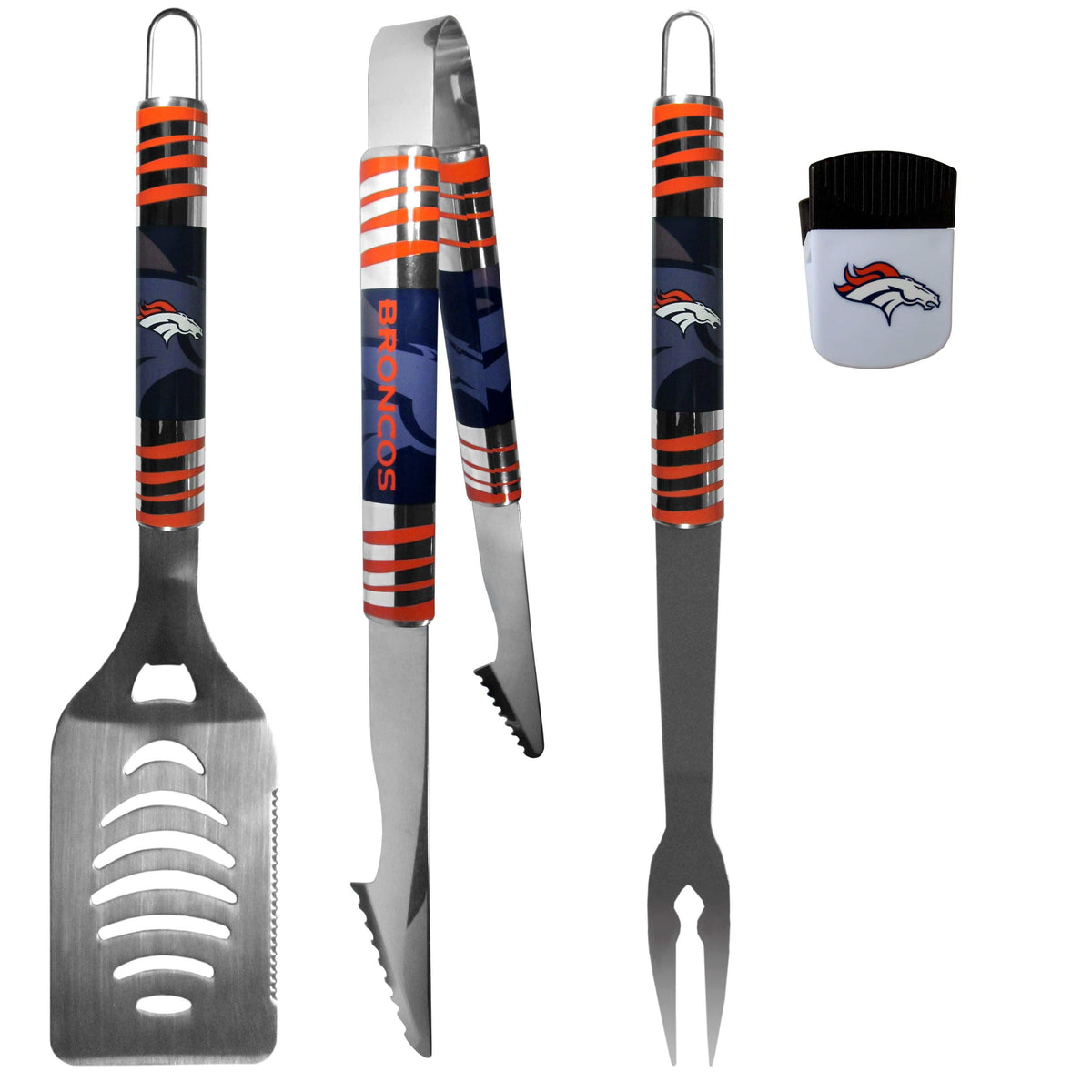 Denver Broncos 3 pc BBQ Set and Chip Clip - Siskiyou Buckle