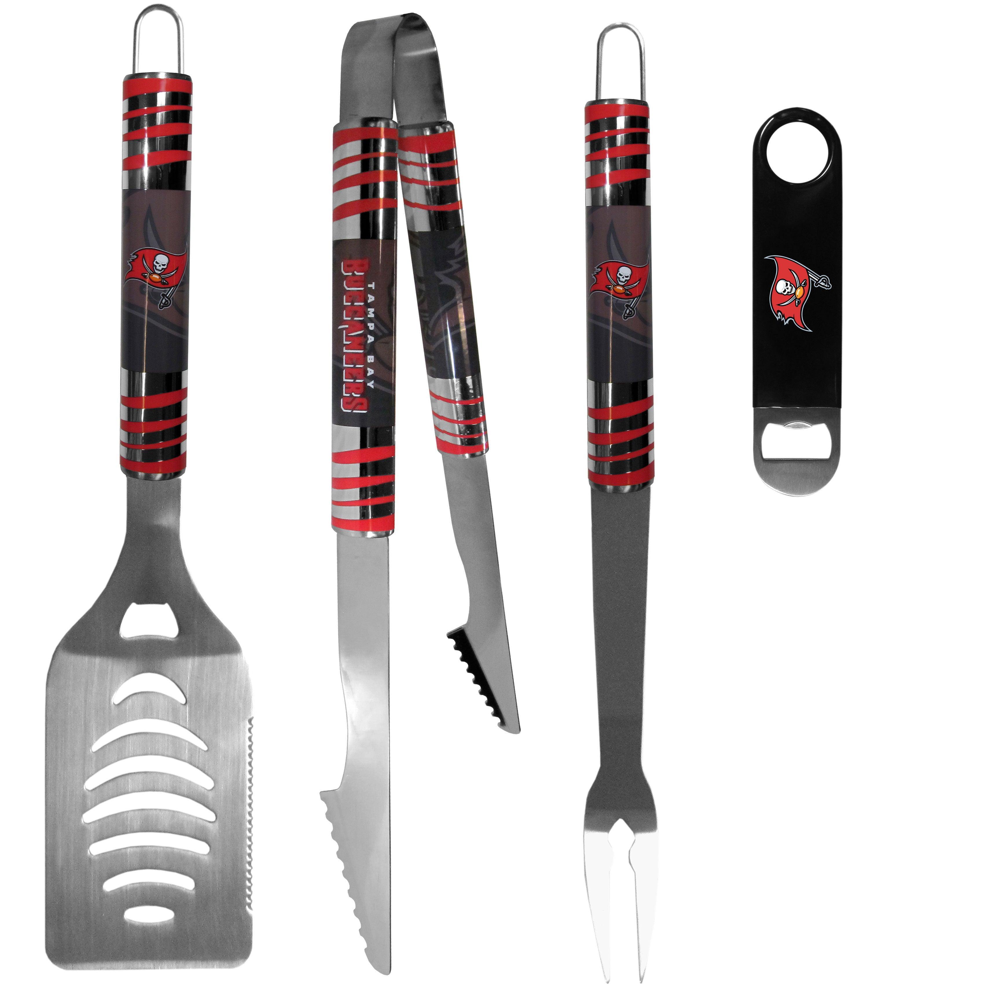 Tampa Bay Buccaneers 3 pc BBQ Set and Bottle Opener - Flyclothing LLC