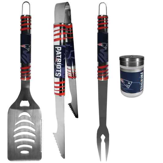 New England Patriots 3 pc Tailgater BBQ Set and Season Shaker - Siskiyou Buckle