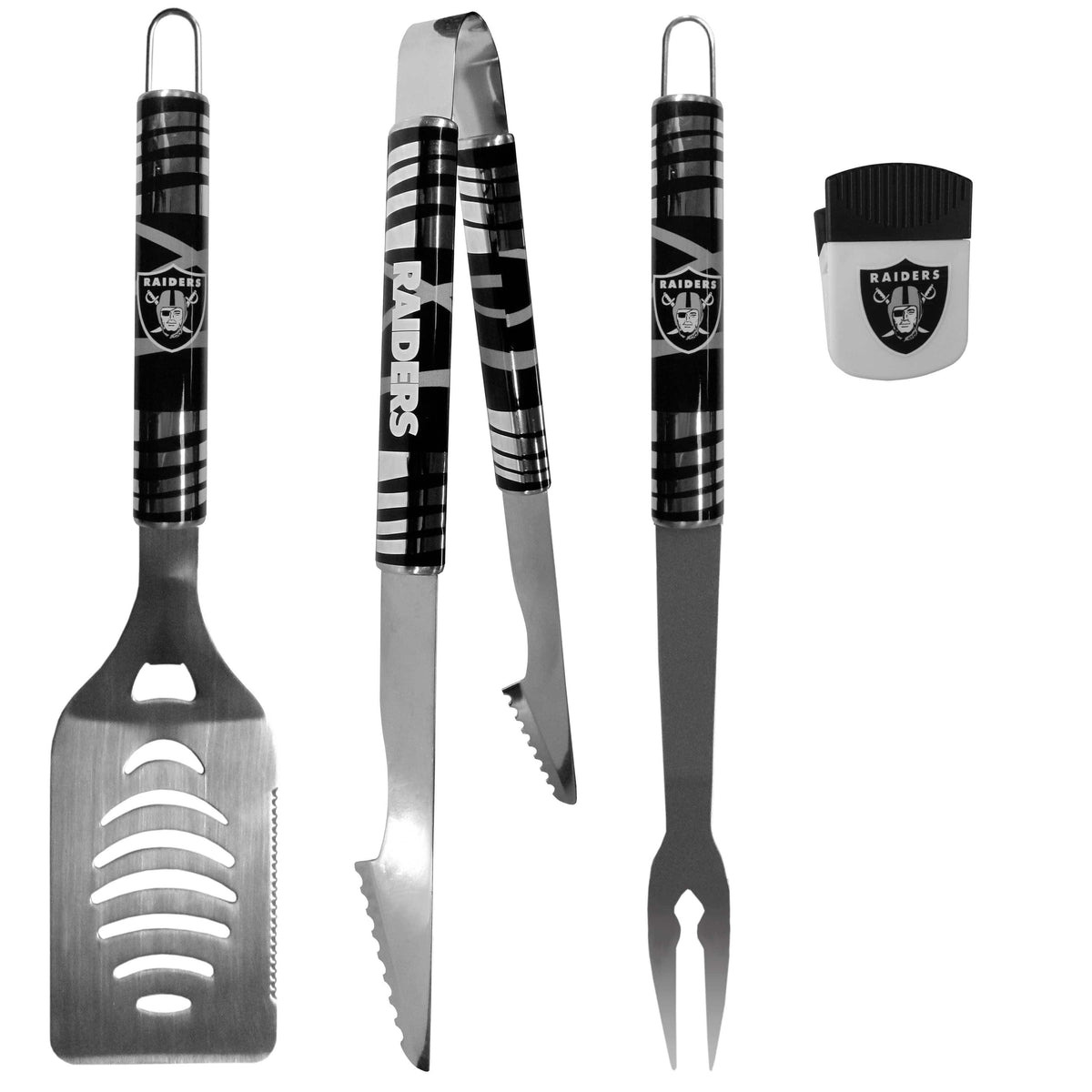 Oakland Raiders 3 pc BBQ Set and Chip Clip - Siskiyou Buckle