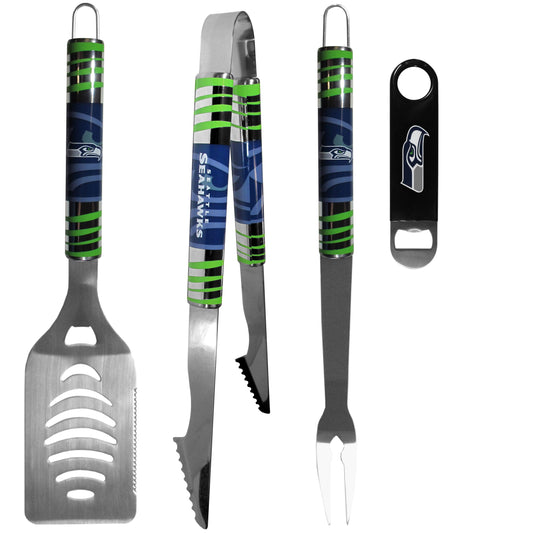 Seattle Seahawks 3 pc BBQ Set and Bottle Opener - Flyclothing LLC