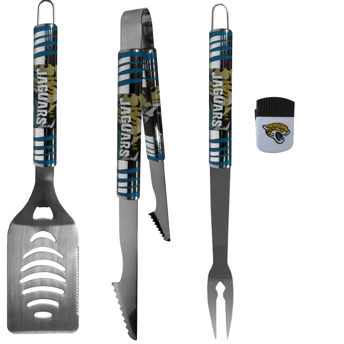 Jacksonville Jaguars 3 pc BBQ Set and Chip Clip - Flyclothing LLC